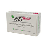 V55 MAX Salicylic Acid, Tea Tree Oil and Sulphur Soap Scrub - Paraben and Cruelty FREE - 100 grams
