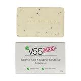 V55 MAX Salicylic Acid, Tea Tree Oil and Sulphur Soap Scrub - Paraben and Cruelty FREE - 100 grams