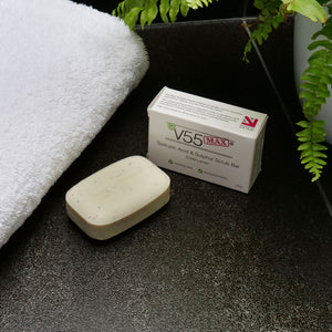 V55 MAX Salicylic Acid, Tea Tree Oil and Sulphur Soap Scrub - Paraben and Cruelty FREE - 100 grams