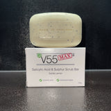 V55 MAX Salicylic Acid, Tea Tree Oil and Sulphur Soap Scrub - Paraben and Cruelty FREE - 100 grams