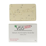 V55 MAX Salicylic Acid, Tea Tree Oil and Sulphur Soap Scrub - Paraben and Cruelty FREE - 100 grams