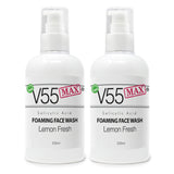 V55 MAX Salicylic Acid Cleansing Face Wash Suitable and Safe for those Prone to Spots Acne Blackheads Milia Pimples Blemishes Problem Skin - Paraben and Cruelty FREE - 250ml Lemon