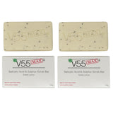 V55 MAX Salicylic Acid, Tea Tree Oil and Sulphur Soap Scrub - Paraben and Cruelty FREE - 100 grams