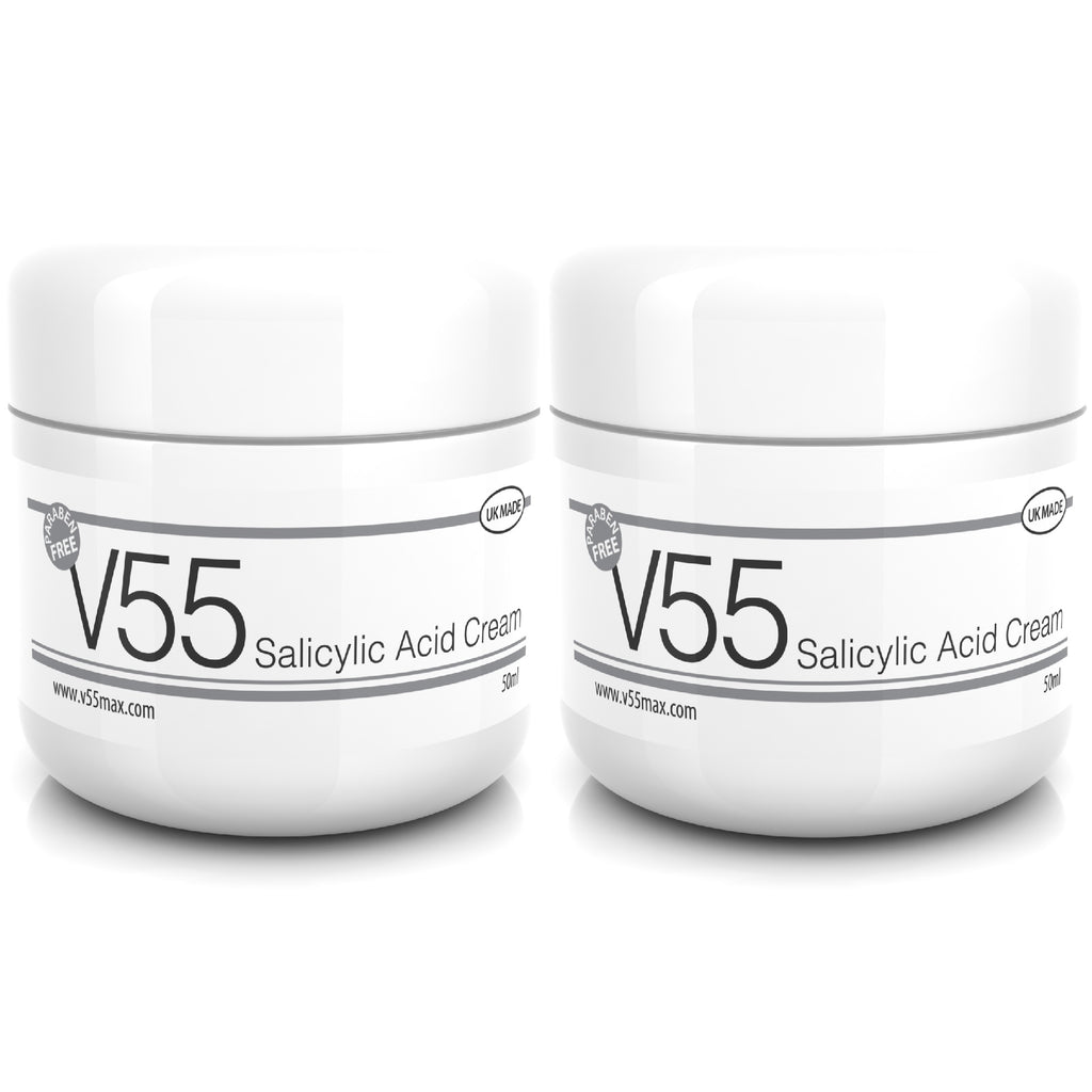 V55 Salicylic Acid Cleansing Cream Suitable and Safe for those Prone to Spots Acne Blackheads Blemishes Problem Skin - 50ML