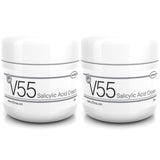 V55 Salicylic Acid Cleansing Cream Suitable and Safe for those Prone to Spots Acne Blackheads Blemishes Problem Skin - 50ML